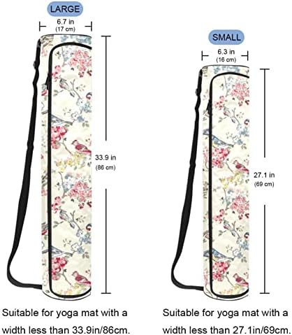 Pássaros em aquarela em filiais Florais Bolsas de ioga de ioga ioga de ioga de ioga Full-Zip