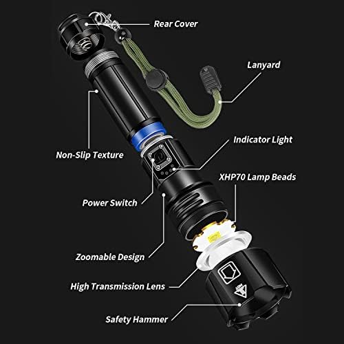 Lanternas eravoras altas lúmens, lanternas recarregáveis ​​LED 10000 lúmen xhp70, luz flash super brilhante, lanternas de mão