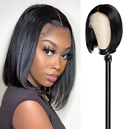 Celebridade 12 polegadas hd renda frontal curto bob peruca perucas de cabelo humano para mulheres negras cortes reto bob pré -arrancada