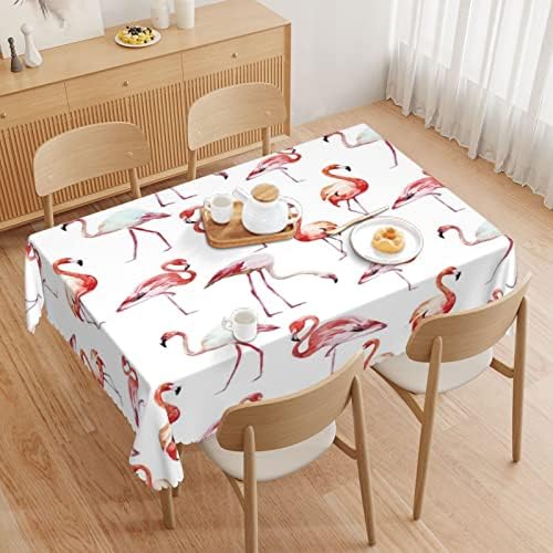 Trepa de mesa de padrão flamingo 60x84 polegadas, roupas de mesa de retângulo para mesas de 4 pés-Toneladas de mesa reutilizáveis