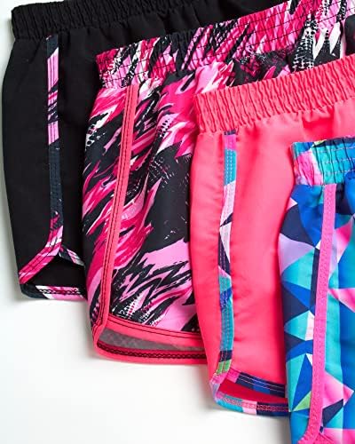Delia*s shorts ativos para garotas - 4 pacote de ginástica atlética tecida de corrida com pacote de fanny