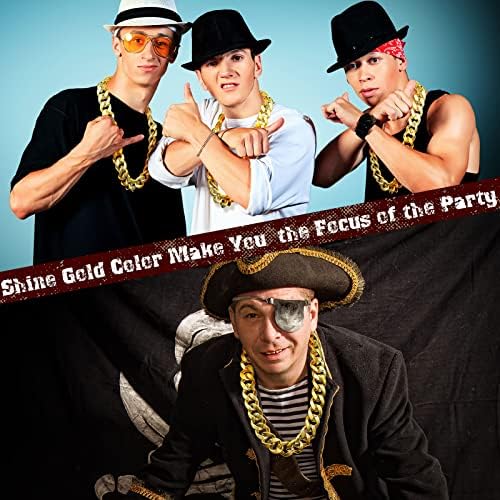 12 PCS Rapper Chain Hip Hop Colar Fake Bulk for Men Mulheres 80s Costume Jóias Rapper 90s Punk Style, 32 polegadas de comprimento
