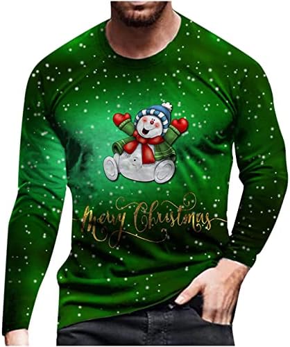 Moletom para homens de manga longa Camisetas de natal de pisca