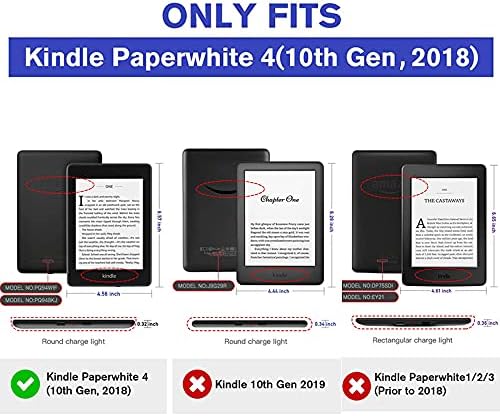 Capa impressa em Kindle Zengcang-Caso com alça de mão para capa inteligente do Kindle Paperwhite 2018 com despertar/sono
