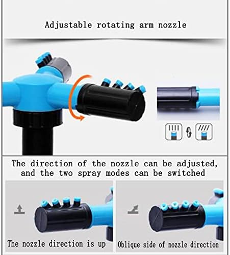 Aspersores de jardim de tripé BBGs com suporte, 360 graus de aspersão portátil automática de gramado, rotativo de água de 3 armas pátio