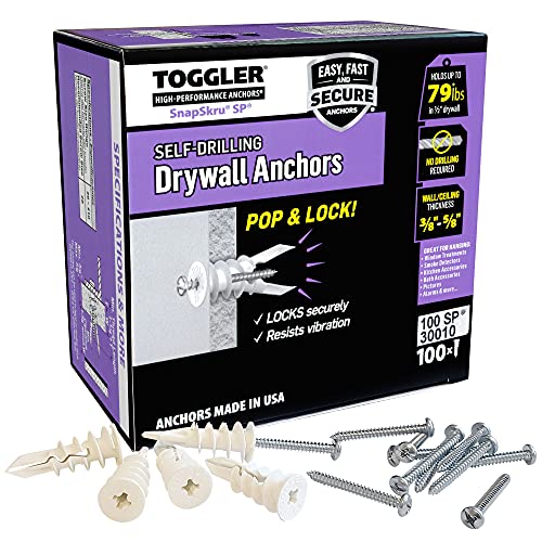 Toggler Snapskru SP âncora de drywall de autoconfiança com parafusos, nylon cheio de vidro, feito em nós, para 6 a 10 Tamanhos