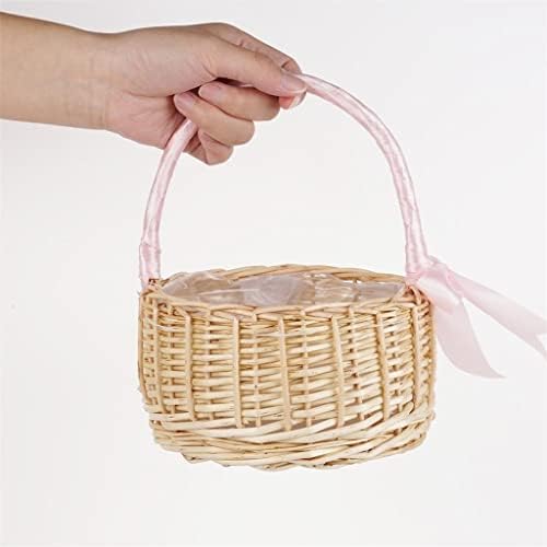 SJYDQ 1PCS Wicker Woven Flower Basking Handle Wedding Girl Besty