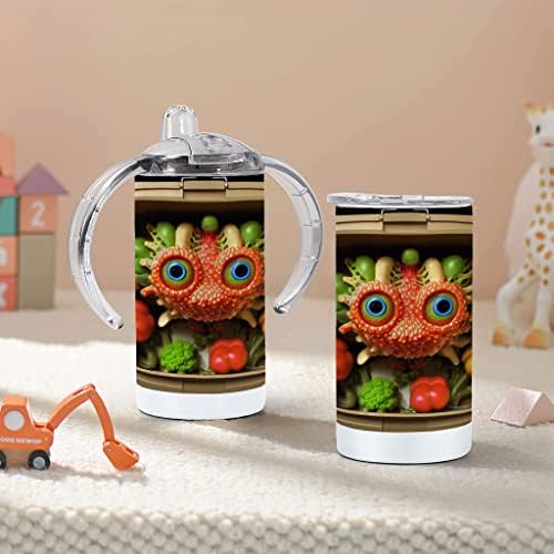 Bento Box Copo com Sippy - Face vegetal Baby Sippy Cup - Cartoon Sippy Cup