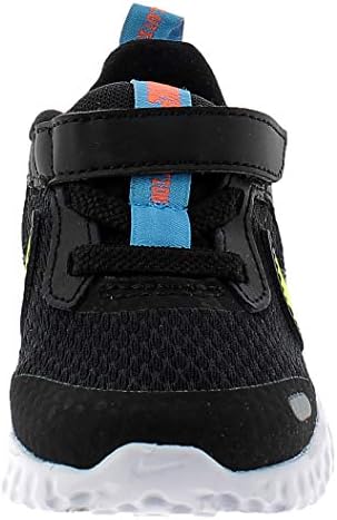 Nike Baby Revolution 5 Velcro Running Shoe, preto/limão Venom-Laser Blue-Hyper Crimson