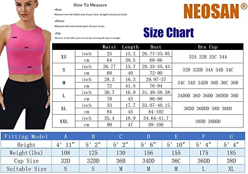 Neosan Womens Sport Bras High Neck Removable Removável Colpões de ioga Tampas de treino longas Tampas de treino