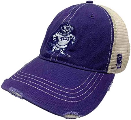TCU Horned Frogs Marca retrô roxo vintage malha angustiada snapback chapéu de boné