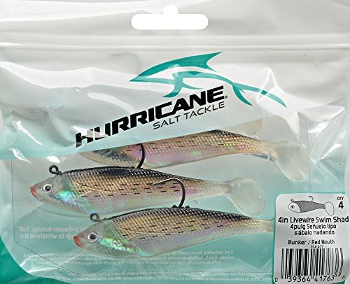 Hurricane Hurricane LiveWire Swim Shad 'Pacote de 4 polegadas vermelho