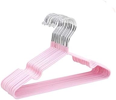 KLHHG 10pcs cabides de metal em cores sólidas para roupas de bebê garotas de entalhes finos cabides