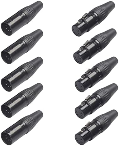 Adaptador de microfone Milisten 5Pair Black Audio Pin Acessório Jack Macho Male feminino conector Diy conector para adaptador