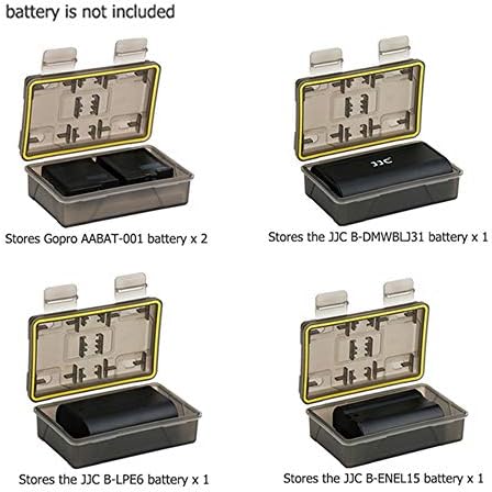 Caixa do cartão de memória com suporte da bateria da câmera: 36 slots SD Cartão Anti-Shock Organizador de armazenamento com câmera