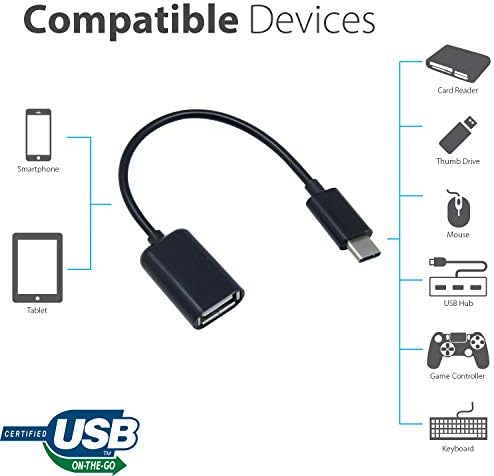 Adaptador OTG USB-C 3.0 Compatível com seu Philips TAT3215BK/00 Para funções de uso múltiplo rápido, verificado, como