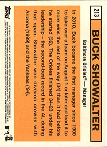 2012 Topps Heritage 213 Buck Showalter Orioles MG