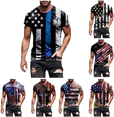 XXVR Soldier Manga curta para homens bandeira americana plus size camiseta retro-patriótico Blusa Muscle Workout
