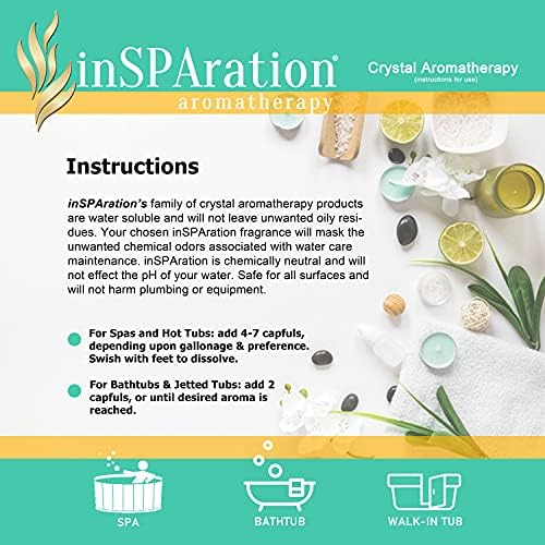 Cristais de aromaterapia de melão de pepino de insparação para spa, banheira de hidromassagem e banho 13 oz.