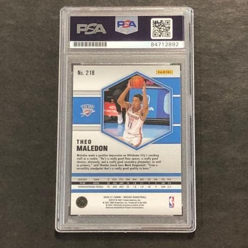 2020-21 Panini Mosaic 218 Theo Maledon Cartão assinado Auto PSA Slabbed RC - Basketball Slabbed Rookie Cards