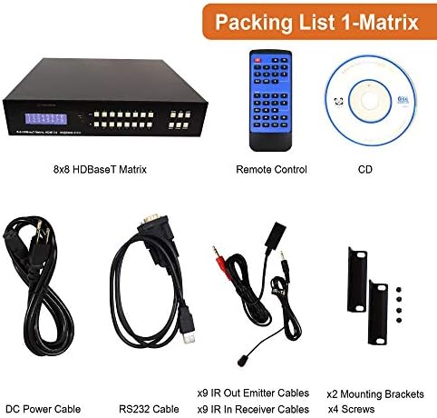 J-Tech Digital 8x8 HDMI Matrix Extender HDBASET 4K60HZ YUV 4: 4: 4 HDCP 2.2 CAT5E/6 ATO