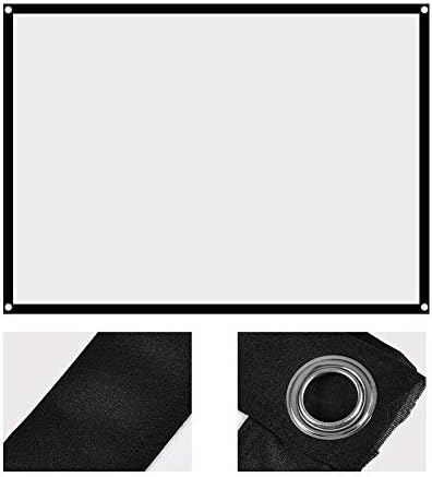Tela de projeção WSSBK Portable não de projeção de projetor branca com adesivo e ganchos de projeção