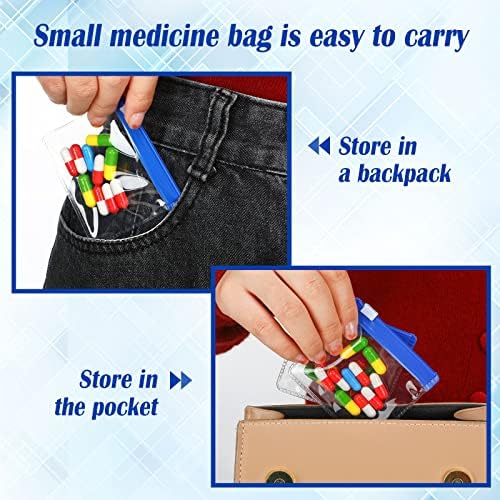 Bolsas de bolsa de comprimidos com zíper sacos de pílulas de viagem de 3 x 2,75 polegadas reutilizáveis ​​reutilizados