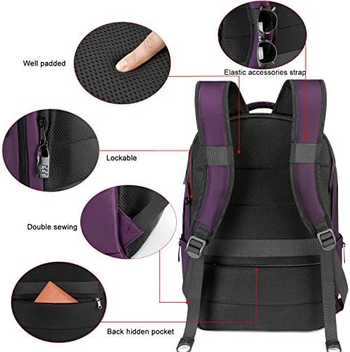 Lapacker 15,6-17 polegadas laptop mochilas para mulheres masculinas, bolsa de viagem para laptop resistente à água com porta de