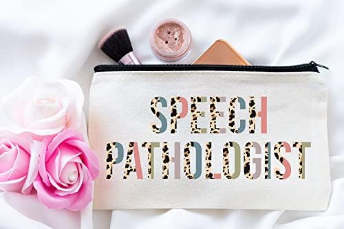 Patologista de fala Bolsa de cosméticos - Leopard Patologist Makeup Bag - Presentes para Patologista de Fala - Patologista