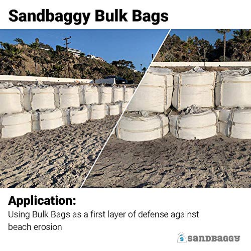 SACO FIBC SANDBABCGY | 35 L x 35 W x 50 polegadas de altura | Grande Super Sack Sandbags | A bolsa de grau industrial possui até 3000