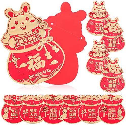 PretyZoom Chinese Red Envelopes chineses Ano Novo Chinês Red Envelopes Hong Bao Rabbit Lucky Money Gift Ano Novo Pacotes de Cash