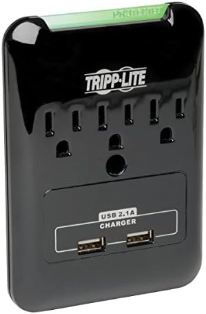 Tripp Lite 3 Outlet Surge Protector Power Strip, 2 USB Black & Tlp76msg 7 Surge Protector Power Strip, cordão de 6 pés