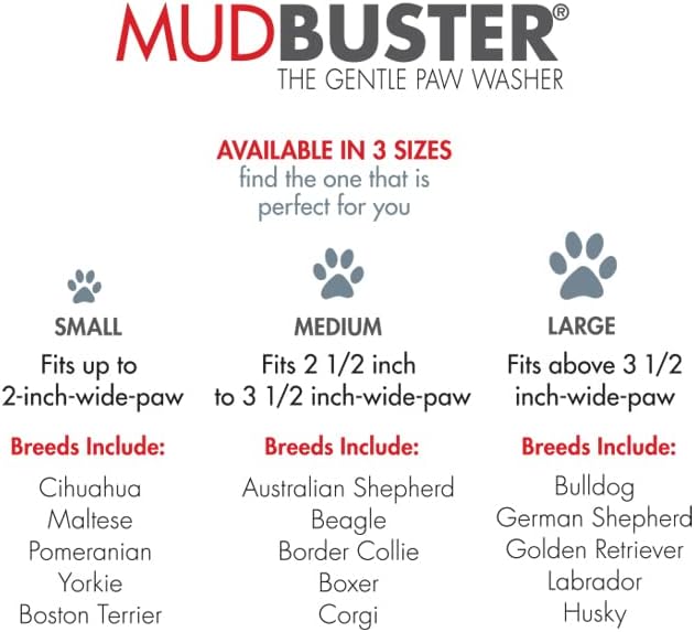 Dexas Mudbuster portátil Pata de cachorro Lavadora/ pata Cleaner, grande, Fuchsia