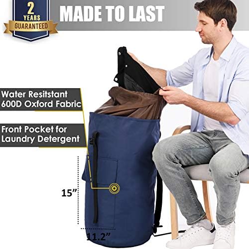 Mochila de bolsa de lavanderia Extra grande, mochila de lavanderia de 115l com alça de ombro acolchoada, bolsa de roupa