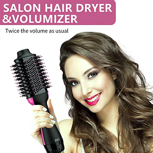 Escova de secador de cabelo e volumizador, escova de ar quente de um passo para secagem, endireitamento e volumização