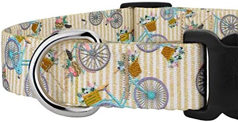 Country Brook Petz - Deluxe Vintage Bicycles Collar Collar Limited Edition - Feito nos EUA - Summer Breeze Collection com 8 Designs Sunny