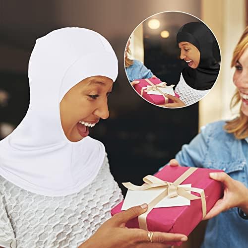 4 peças Modal Hijab Cap muçulmano Ajustável Turbano Turbano Tampa completa Capinho de xale Cobertura de pescoço completo