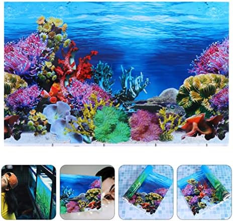 Patkaw Ocean Decor Decor Ocean Wallpaper 3 Peças Tanque de peixes Fundo- Aquário Aquário Aquário Aquário Areia de aquário de dupla