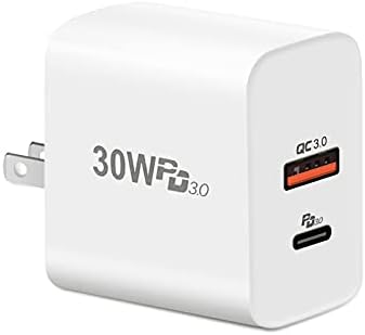 Carregador USB C 30W, CShare 2-Porta PD 3.0 Carregador USB Fast Charger, adaptador de energia dobrável para Google Pixel 6/Pro,