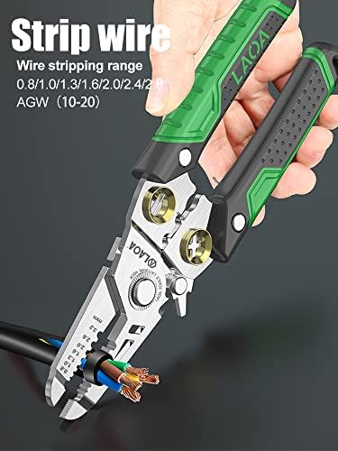 Laoa Wire Stripper 5in1 Corte de arame, ferramenta de crimpagem de arame, crimper de arame de aço inoxidável, alicates de