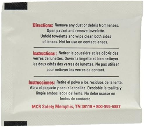 MCR Safety LCT Anti-Fog Antiestatic Lens Cleaning Toardette-100 toalhetes