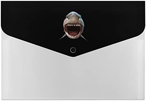 Organizador de arquivos de acordeão de dentes de tubarão assustador com 6 bolsa de bolso de expansão Pasta de arquivamento da pasta