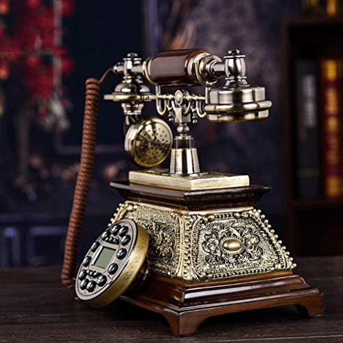 ZYZMH Soll Wood Desk-Retro Retro antiquado Dial antiquado Casa e escritório Telefone FONELED POPELES FOEL