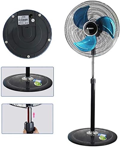 Ventilador de pedestal oscilante industrial de alta velocidade com 3 lâminas e altura e inclinação ajustáveis ​​para industrial,