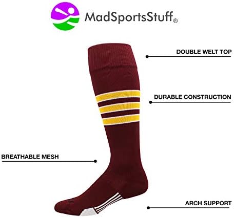 Madsportsstuff Dugout 3 meias de softbol de listras