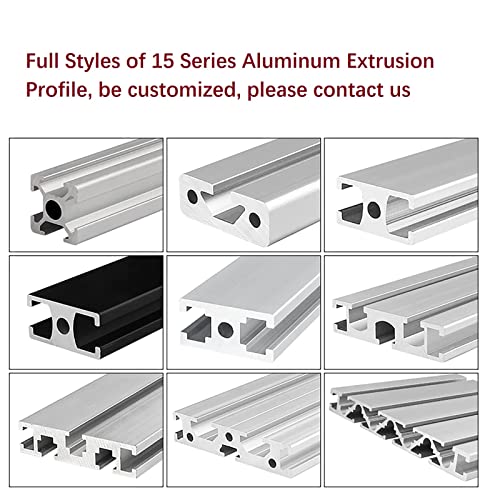 Mssoomm 2 pacote 1515 Comprimento do perfil de extrusão de alumínio 22,05 polegadas / 560mm prata, 15 x 15mm 15 série T tipo T-slot