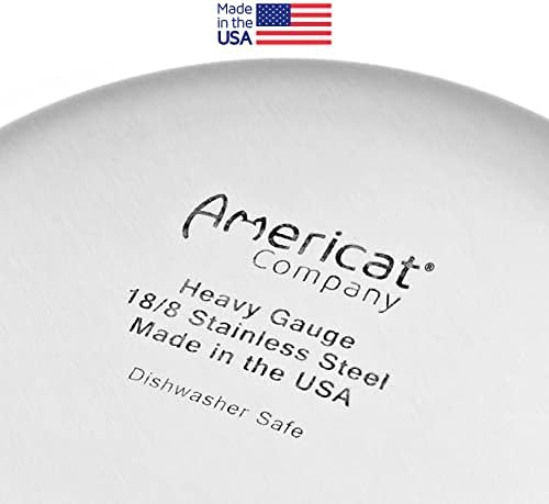 Tigela de gato de aço inoxidável para comida e água por Americat - Made nos EUA - lavadora de louça segura, grau humano,