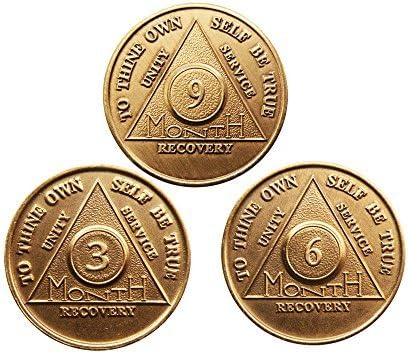 Wendells Conjunto de medalhões anônimos AA Alcoólicos