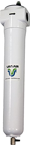 Van Air Systems F200-0500-2-B-MD-PD6 F200 Filtro de ar comprimido, remove óleo, água e sólidos, indicador de pressão diferencial,