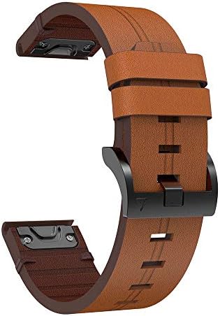 Daikmz 26 22 22mm Custhe Raplow Rellow Bands para Garmin Fenix ​​7 7x 7s 6 6s 5x 6x 5s pulseira de pulseira de couro